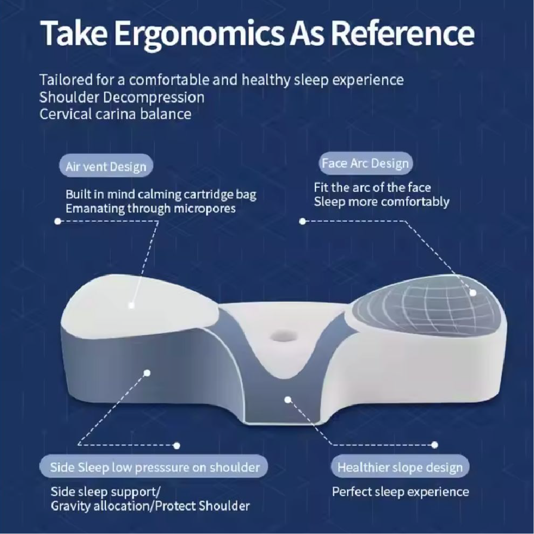Modern Memory Foam Pillow High-Low Partition